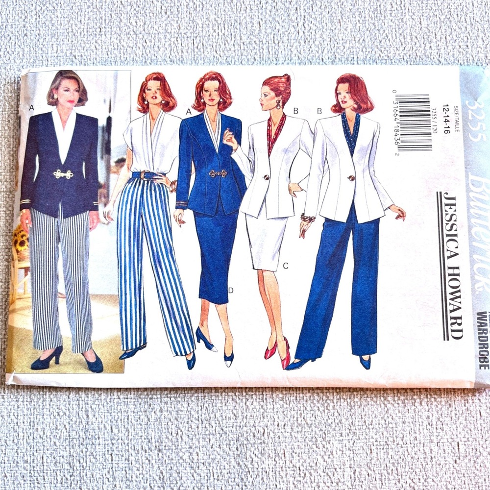 Butterick 3255 '90s-Inspired Capsule Sz 12-14-16 Blazer Pants Skirt Office Siren